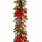 9' X 12" Pre-lit Decorative Collection Tartan Plaid Artificial Christmas Garland with Cones, Red Berries, Poinsettias and Soft White LED